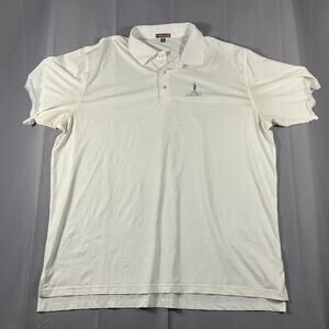 Peter Millar Summer Comfort Polo Shirt Men’s 3XL White The Crosby Golf Logo